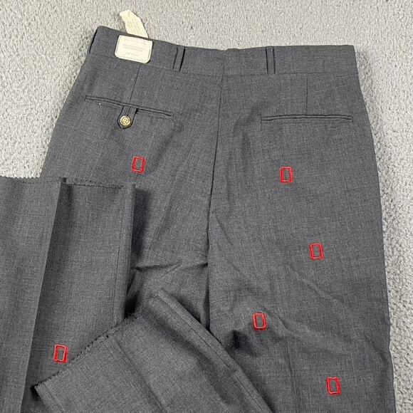 VTG Ohio State University Block O Trouser Dress Pants Men's 32x37 Gray Wool - Picture 11 of 11